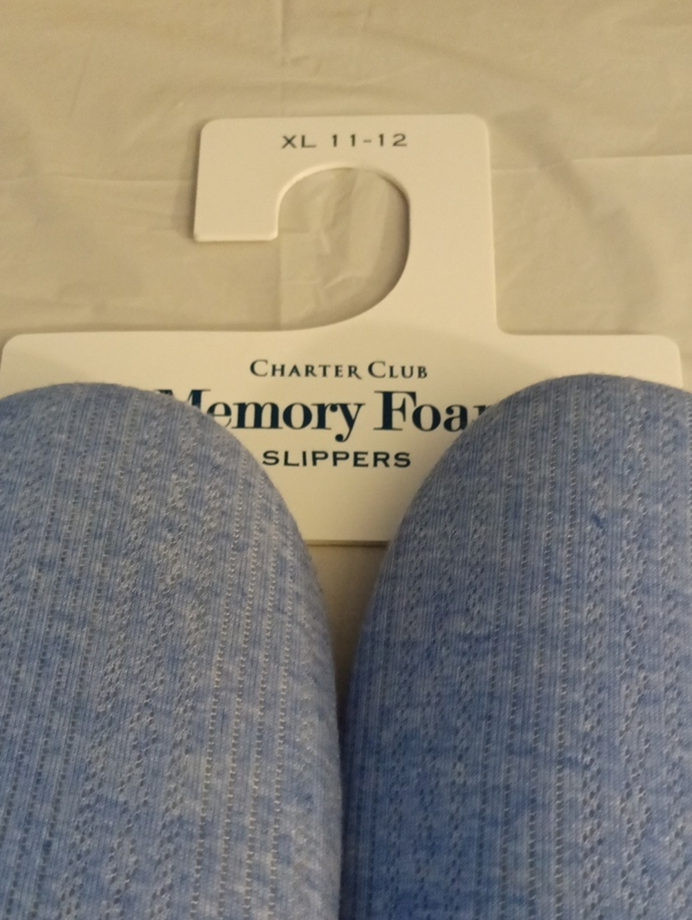 Charter Club women's blue memory foam slippers - Picture 2 of 2